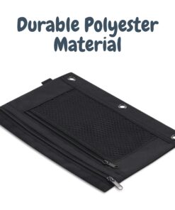 1InTheOffice Pencil Pouch 3 Ring, Black, Pencil Pouch For 3 Ring Binder 2 Pack (Canvas Black) Canvas Black 16 71dbuqT9O6L