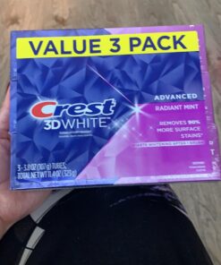 Crest 3D White Toothpaste Radiant Mint, 3.8 Oz (Pack of 3) 3.8 Ounce (Pack of 3) 31 71dcq0CE7EL
