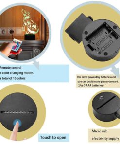 Wolf 3D Birthday Gift Illusion Night Light Beside Table Lamp, Gawell 16 Color Changing Touch Switch Decoration Lamps with Acrylic Flat & ABS Base & USB Cable & Remote Control Wolf Lover Theme Toy 26 71ddAE5dlAL