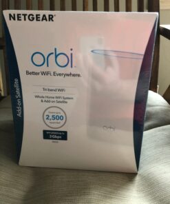 NETGEAR Orbi Ultra-Performance Whole Home Mesh WiFi Satellite Extender - works with your Orbi Router to add 2,500 sq. feet at speeds up to 3 Gbps, AC3000 (RBS50) AC3000 | Satellite 27 71ddT6NkOSL