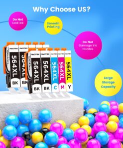 PACITEK Compatible Ink Cartridges Replacement for HP 564 564XL,10 Pack, for HP PhotoSmart 3520 4620 5510 5514 5520 6520 7510 7520 7525 c410a Printer 9 71delLx8AUS