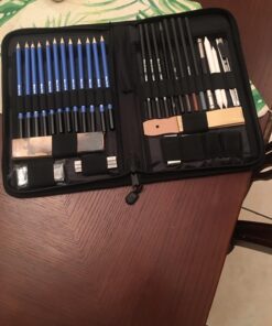 Castle Art Supplies Graphite Drawing Pencils and Sketch Set (40-Piece Kit), Complete Artist Kit Includes Charcoals, Pastels and Zippered Carry Case, Rare Pop-Up Stand 34 71dez7W5JbL