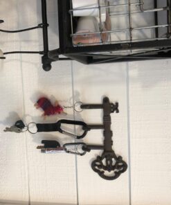 Comfify Decorative Wall Mounted Skeleton Key Holder | Vintage Key with 3 Hooks | Wall Mounted | Rustic Cast Iron | 7.9 x 4.1 |- with Screws and Anchors Rust brown 35 71dfB4xbZkL