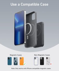 Anker Magnetic Portable Charger, 5,000mAh Wireless Portable Charger with USB-C Cable, Battery Pack Only Compatible with iPhone 15/15 Plus/15 Pro/15 Pro Max, iPhone 14/13/12 Series and more black 30 71dg48cKK3L