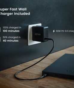 ARROE App-Enabled Laptop Power Bank 20000mAh with Accessories: USB-C PD 60W Wall Charger, International Adaptor Plugs & Laptop Connectors - Smart Charging System for All Devices 31 71dgKE3xAS