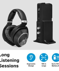 Sennheiser Consumer Audio RS 195 RF Wireless Headphone Systems for TV Listening with Selectable Hearing Boost Preset,Black 14 71dgQWUOqKS