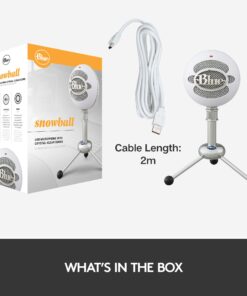 Logitech for Creators Blue Snowball iCE USB Microphone for Gaming, Streaming, Podcasting, Twitch, YouTube, Discord, Recording for PC and Mac, Plug & Play-Black Whiteout 31 71dgqIVco1L