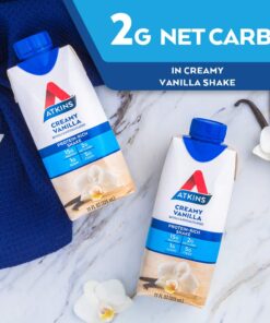 Atkins Gluten Free Protein-Rich Shake, Creamy Vanilla, Keto Friendly, 8 Count (Pack of 1) 11 71dguj57zPL