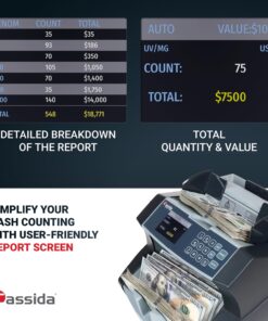 Cassida 6600 UV/MG – USA Business Grade Money Counter with UV/MG/IR Counterfeit Detection – Top Loading Bill Counting Machine w/ ValuCount™, Add and Batch Modes – Fast Counting Speed 1,400 Notes/Min 23 71dhIs20vWL