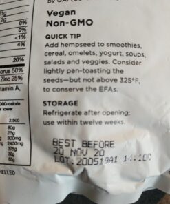 Nutiva Organic Shelled Hemp Seed, 19 Ounce, USDA Organic, Non-GMO, Non-BPA, Whole 30 Approved, Vegan, Gluten-Free & Keto, 10g Plant Protein and 12g Omegas per Serving for Salads, Smoothies & More 30 71dj2j8ZwfL 2