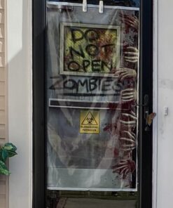 Beistle Zombie Lab Door Cover, 5’ x 30” – Plastic for Indoor & Outdoor Use – Easily Display – Halloween Decorations, Horror Front Door Cover, Scary Haunted Decor Zombies Lab 16 71djLHc0RfL