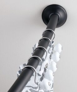 Alternative view of iDesign Curved Metal Shower Curtain Rod, Adjustable Customizable Curtain Rod for Bathtub, Stall, Closet, Doorway, 41-72 Inches, Matte Black,79077