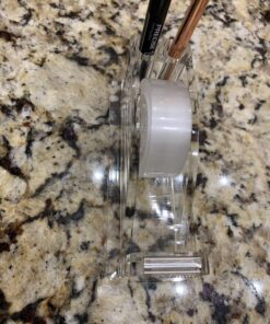 2-Piece Acrylic Tape Dispenser Desk Set - Durable, Stylish, and Versatile for Home, Office, or School - Fits Standard, Large, and Extra Large Tape Rolls - Desktop Convenience for Easy Organizing transparent 53 71dkxXLo9iL