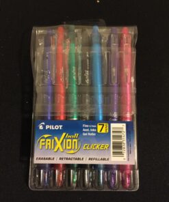 PILOT FriXion Clicker Erasable, Refillable & Retractable Gel Ink Pens, Fine Point, Assorted Color Inks, 7-Pack Pouch (31472) Fine Tip 54 71dllsfJKL