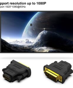 BENFEI DVI to HDMI, Bidirectional DVI (DVI-D) to HDMI Male to Female Adapter with Gold-Plated Cord 2 Pack Adapter DVI M to HDMI F 26 71dmY9KvS2L