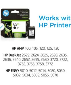 HP 65XL Black High-yield Ink Cartridge | Works with HP AMP 100 Series, HP DeskJet 2600, 3700 Series, HP ENVY 5000 Series | Eligible for Instant Ink | N9K04AN 13 71dngqtVhiL