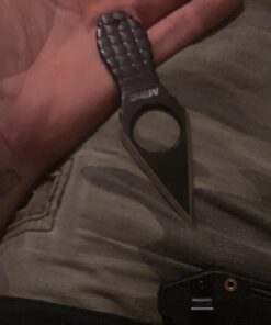 MTech USA – Fixed Neck Knife - Black Blade and Handle, Full Tang, Includes Nylon Fiber Sheath w/ Pocket Clip and Ball Chain - Hunting, Camping, Survival, Tactical, EDC – MT-588BK 41 71do5yXzVML