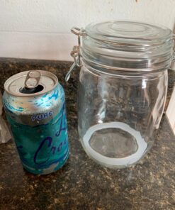 OAMCEG 4 Pack Wide Mouth Mason Jars - 34 OZ Airtight Glass Canning Jars with Leak Proof Rubber Gasket and Clip Top Lids, Perfect for Storing Coffee, Sugar, Flour or Sweets J-1L 41 71doo8V6L