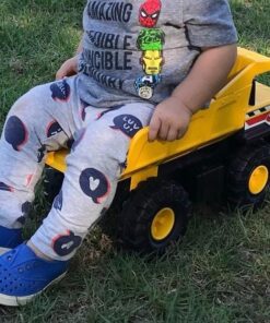 Funrise Tonka Steel Mighty Dump Truck, Yellow, Black, 10.25" x 16.75" x 7.75" (902050AZ01) Single Frustration-Free Packaging 33 71dovTXoY5L 1