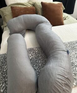 Pharmedoc Pregnancy Pillows, U-Shape Full Body Pillow – Cooling Cover Grey – Pregnancy Pillows for Sleeping – Body Pillows for Adults, Maternity Pillow and Pregnancy Must Haves Grey Cooling Cover 31 71dpMch31UL