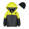 London Fog Boys' Big Active Puffer Jacket Winter Coat 10-12 Lime/Black 18 71dpNvnpexL