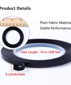 6 Pack 3 mm 1/8 inch Width Graphic Tape Pinstripe Tape Grid Marking Tapes Whiteboard Gridding Tape Self Adhesive Artist Tape, Black 22 71dpQMQqVeL