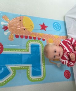 amscan One Wild Boy 1st Birthday Scene Setters Wall Decorating Kit, 59" x 65", Blue/Green 5 71dpa1D3CjL