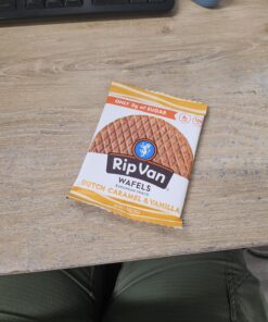 Rip Van WAFELS Dutch Caramel & Vanilla Stroopwafels, Healthy Non GMO, Low Calorie / Sugar Office Snacks, Keto Friendly, (3g), 12 Count (Packaging May Vary) 1.16 Ounce (Pack of 12) 33 71dq 4iqGL 1