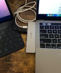 USB C Hub Adapter MacBook - UtechSmart 7 in 2 MacBook Pro/Air Accessories Multiport Adapter with Thunderbolt 3 Port, 100W PD 4K@30Hz, 40Gbps 4K HDMI, 3*USB3.0 Data Port SD and MicroSD Card Reader 34 71dqiVU1IEL