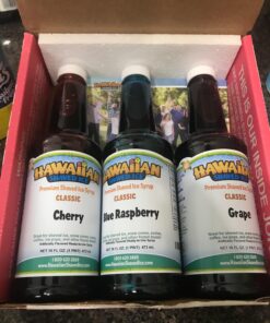 Hawaiian Shaved Ice Syrup Assortment, 3 - 16oz Bottles Of The Most Popular Flavors: Cherry, Grape, Blue Raspberry. Perfect For Shaved ice, Snow Cones, Sodas, Ice Pops, and Slushies. Allergy-friendly 16 Fl Oz (Pack of 3) 22 71dqrdzKnrL