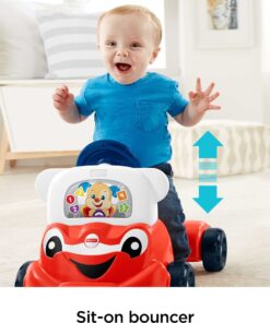 Fisher-Price Laugh & Learn 3-In-1 Smart Car, Baby Walker & Toddler Ride-On Toy with Smart Stages Learning Content for Ages 9+ Months Standard 27 71drutWr VL