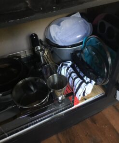 Spectrum Diversified Euro Kitchen Organizer for Plates, Cutting Boards, Bakeware Cooling Racks, Pots & Pans, Serving Trays, Reusable Containers, and Lids, Satin Nickel 13.5" x 4.5" x 4.25" 52 71dsCnwT4EL