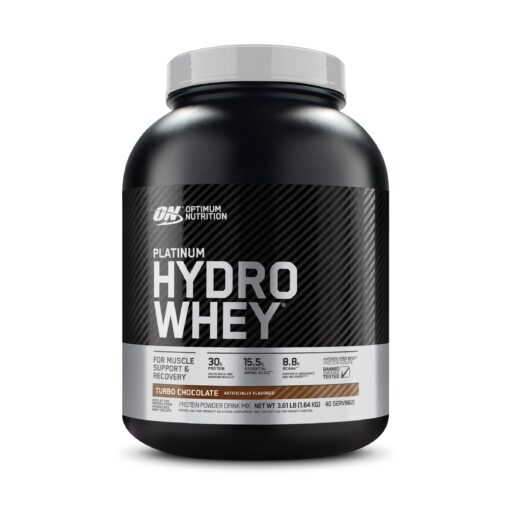 Optimum Nutrition Platinum Hydrowhey Protein Powder, 100% Hydrolyzed Whey Protein Isolate Powder, Flavor: Turbo Chocolate, 40 Servings, 3.61 Pounds (Packaging May Vary) 40 Servings (Pack of 1)