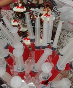 EZ-Inject 25 Pack Plastic Syringes for Jello Shots 1.5oz - 100% Safe and Reusable Jello Shot Syringes with Caps - Medium Syringe Shots Holiday and Halloween Party Supplies for Adults 46 71dtVfMGfL