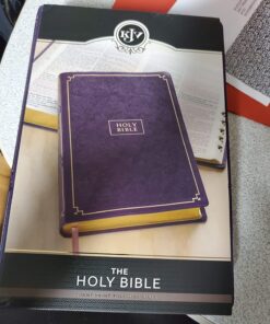KJV Holy Bible, Giant Print Full-size Faux Leather Red Letter Edition - Thumb Index & Ribbon Marker, King James Version, Purple Floral Leather Bound 31 71du1 sRvcL