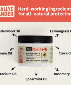 Sallye Ander "No-Bite-Me" All Natural Bug Repellent & Insect Repellent - Anti Itch Cream - Safe for Kids and Infants - Repels Mosquitoes, Fleas, and Ticks - 2 oz - Organic Bug Repellent for Skin 2 Ounce (Pack of 1) 33 71duE2cJfHL