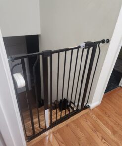 Regalo Easy Step Extra Tall Walk Thru Baby Gate, Bonus Kit, Includes 4-Inch Extension Kit, Pressure Mount Kit and Wall Cups and Mounting Kit, Black, 4 Count (Pack of 1) 24 71duHmlu4sL