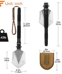 Alternative view of FiveJoy Professional Survival Shovel Multitool - Portable Collapsible Tactical Tool - Entrenching Backpack Equipment for Hiking Camping Car - Gifts for Men Dad Husband (Shovel C1)