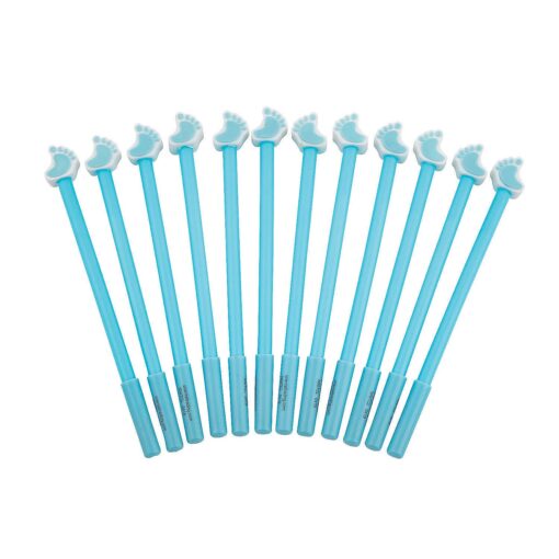 Fun Express Blue Baby Feet Pens for Boy Baby Shower and Gender Reveal Party