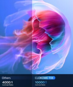 CLOKOWE 4K Mini Projector with WiFi and Bluetooth, 180° Rotation & Auto Keystone, Full HD 1080P Supported, Portable HY300 Outdoor Movie Projector, Compatible with TV Stick/Windows/iOS/Android/HDMI/USB T08 17 71dvojtkaQL