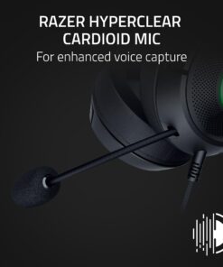 Razer Kraken Kitty V2 USB Wired RGB Headset: Chroma Kitty Ears - Stream Reactive Lighting - HyperClear Cardioid Mic - Triforce 40 mm Drivers - 7.1 Surround Sound - Classic Black 13 71dvx4bZw9L