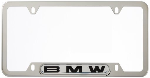 BMW License Plate Frame with BMW Wording (Silver) Silver