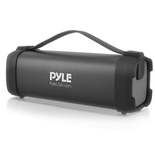 Pyle Wireless Portable Bluetooth Speaker- 100 Watt Power Rugged Compact Audio Sound Box Stereo System with Built-in Rechargeable Battery, 3.5mm AUX Input Jack,FM Radio,MP3 & USB Reader-PBMSQG5, Black