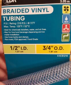 LDR Industries 516 B1210 Clear Braided Nylon Poly Tubing Flexible Non-Toxic, Diameter x 10ft, Finish, 1/2" x 10', 10 Feet 7 71dwopa87xL