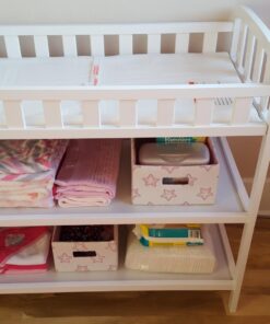 Dream On Me Emily Changing Table In White, Comes With 1" Changing Pad, Features Two Shelves, Portable Changing Station, Made Of Sustainable New Zealand Pinewood 36 71dwsdcrDL