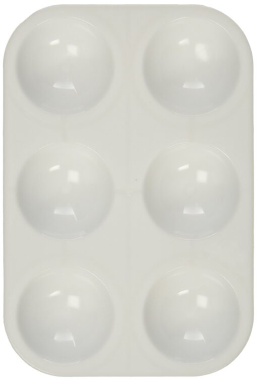 School Smart Paint-Rite Tray with 6 Wells, 3-1/2 x 5-1/4 Inches, White, Pack of 12