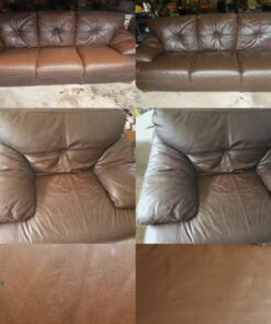 Furniture Leather Max MEGA Kit/Leather Restorer / 8 Oz Refinish 2 Oz Conditioner / 4 Oz Top Coat/Black and White 1 Oz Color Changer/Sponge (Leather Repair Kit) (Dark Brown) 79 71dxJs9Em8L