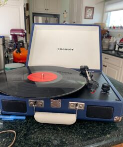 Crosley CR8005D-TU Cruiser Deluxe Vintage 3-Speed Bluetooth Suitcase Vinyl Record Player Turntable, Aqua 44 71dxUTzrr2L