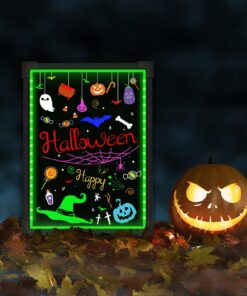 Woodsam Dry Erase Led Board - 16" x 12" Erasable Neon Writing Message Drawing Sign Board with 2 Liquid Chalk Markers for Home/Shop #1 16" X 12" 16 71dxjy7W2ZL