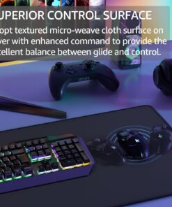 Alternative view of KTRIO Large Gaming Mouse Pad with Superior Micro-Weave Cloth, Extended Desk Mousepad with Stitched Edges, Non-Slip Base, Water Resist Keyboard Pad for Gamer, Office & Home, 31.5 x 11.8 in, Black X-Large (31.5" x 11.8") Black Stealth